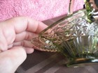 Vintage Pressed Glass Footed Green Basket — photo 9