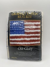 MCG Textiles Old Glory Graph N Latch Hook Rug Kit 13 x 10 Hook Included USA H4
