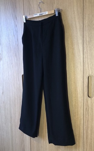 Ladies 100% Wool Tailored Trousers Size 10P By LAURA ASHLEY -Sides Satin Detail - Picture 3 of 20