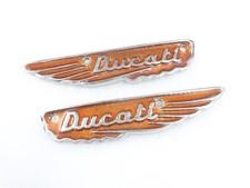 ORANGE ALLOY BADGES EMBLEM MONOGRAM FITS VINTAGE DUCATI SCRAMBLER FUEL TANK