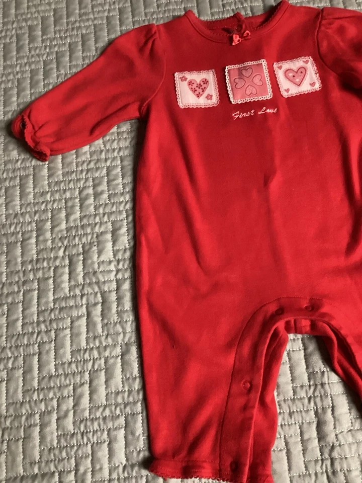 Bebé Niñas Corazón Rojo T.k.s Básicos Primer Amor Día de San Valentín Body Traje 3-6 meses Foto 3 de 4