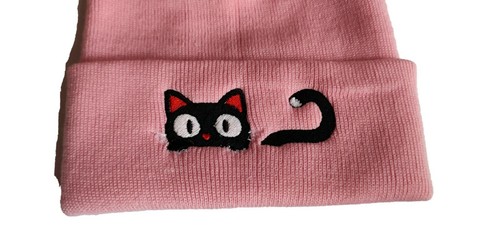 Adorable Gatito Gato Gatito Gorro Bordado Sombrero Rosa, gran regalo para todos los amantes de los gatos - Imagen 3 de 3