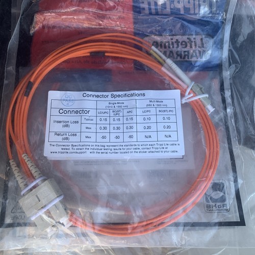 Tripp Lite Duplex Multimode 50/125 Fiber Patch (LC/SC) 2 Meters N516-012M 5FT - Picture 2 of 2