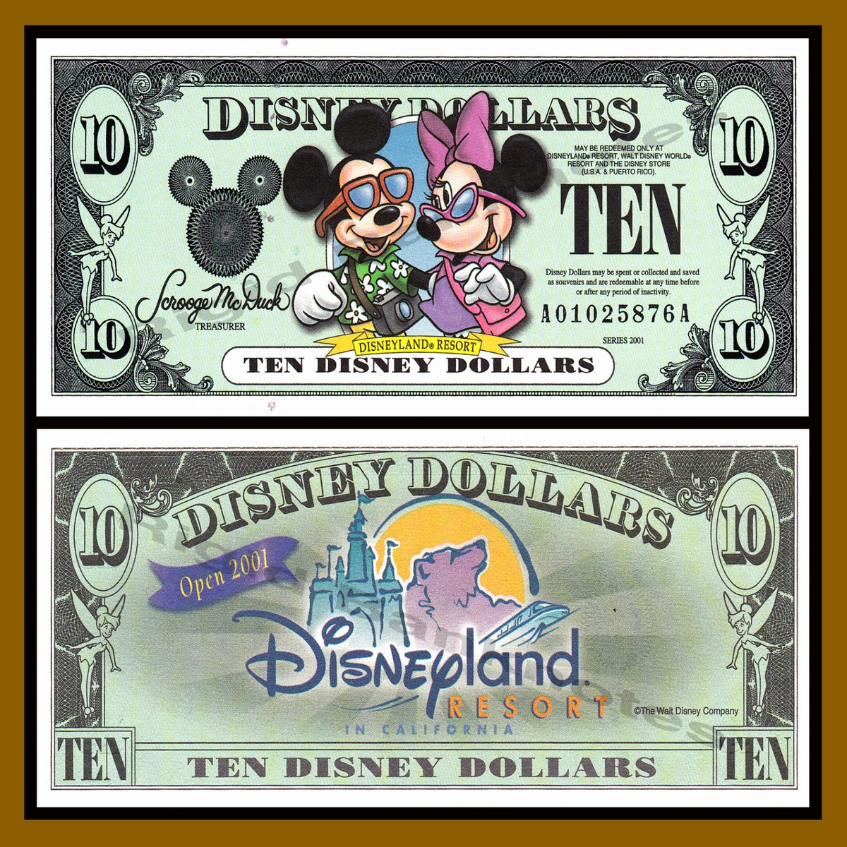Disney Dollars 10ドル ミッキー ミニー 2001年発行 Disney Dollars 10ドル ミッキー ミニー 2001年発行 2001