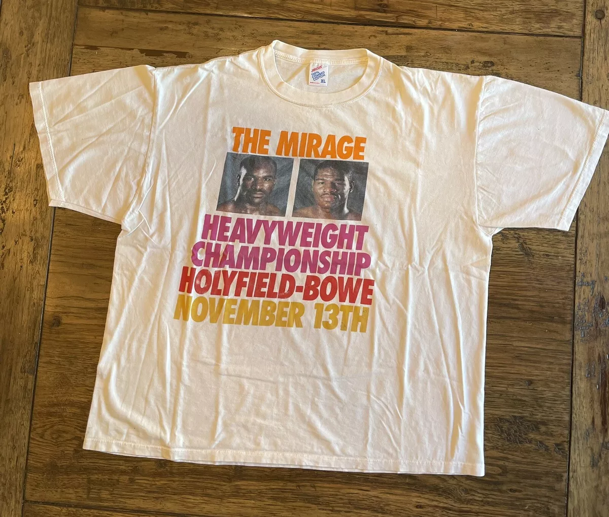 Holyfield Bowe Vintage 90s Mirage Boxing Jerseez Rap T Shirt Size XL