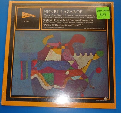HENRI LAZAROF Textures, Cadence III, Partita - Candide CE 31072 SEALED