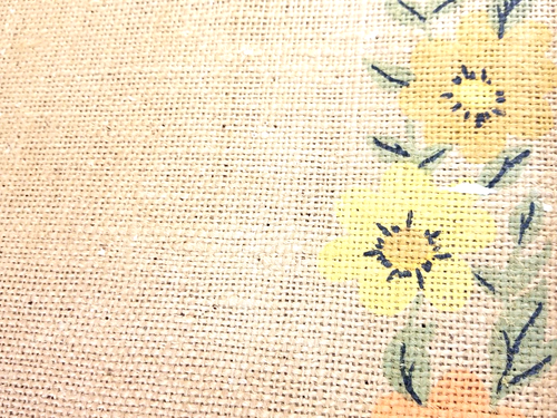 Tandy Corp Tablón de Anuncios Arpillera Flor Jarra Naranja Marrón Amarillo 1960 De Colección - Imagen 3 de 8