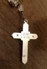 Rare Vintage Catholic Rosary Glass Beads Silver Tone Crucifix 1958 Rhinestones — photo 4