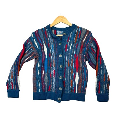 トップス COOGI Australia 3D Knit Cardigan Wool L Geocu Vintage 3D Knit Merino Wool Sweater Cardigan L Made