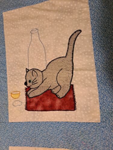 Vintage Hand Embroidered Applique Baby Quilt Blanket Wall Hanging To Complete - Picture 4 of 8