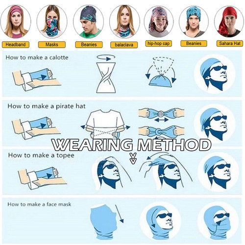 Face Mask Shield Elastic Bandana Fashion Cover Cooling Cycling Scarf Neck Gaiter - Picture 6 of 19