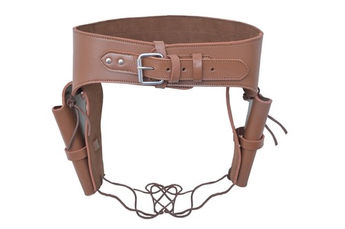 Cowboy Western Double GUN HOLSTER BELTS Handmade Genuine Brown,Black,Tan Leather - Picture 7 of 24