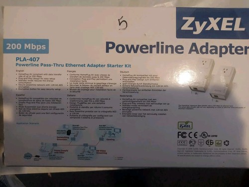 ZyXEL Powerline Pass-Thru Ethernet Adapter PLA-407 200Mbps White - Photo 3/6