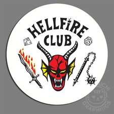 Hellfire Club Stranger Things Bumper Sticker Vinyl Decal Circle 3.5" USA MADE