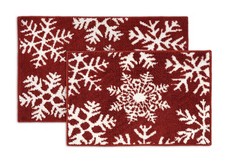 Snowflake Premium Christmas Bath Rug Set 2 Piece, Extra Soft  Absorbent, Mac...