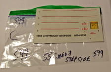 1955 Chevy Stepside P/U Decal Only 1/25 scale Package  599 "READ DESC"     