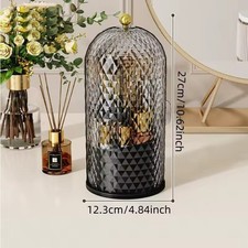 Makeup Brush Holder with Dustproof Cover 360 Rotating Makeup Brush Organizer ...