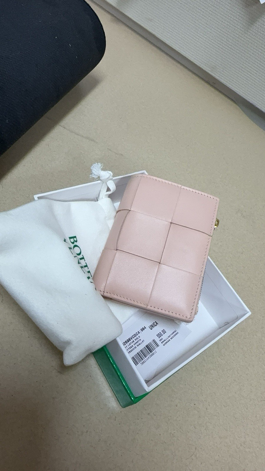 Bottega Veneta Intreccio Wallet Pink，Lutos Gold thumbnail 7