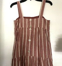 Madewell Women's Dress, Size 0, XS, Strappy, Tiered, LINEN/Cotton, Cottagecore