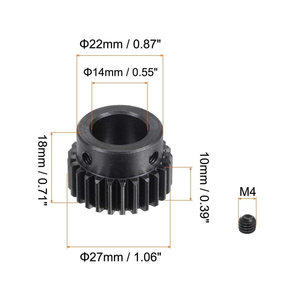 14mm Blende 25T Modul 1 15 # Stahl Spur Differential Ritzel Motor Getriebe - Bild 2 von 4