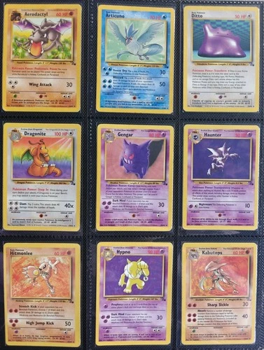 Complete Fossil Non Holo Set 16-62 Pokemon Cards Pokémon WOTC TCG 1999 Gengar