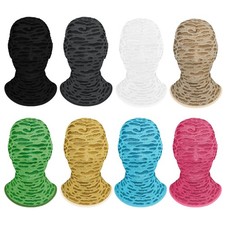 Ripped Mesh Balaclava Full Face Mask Breathable See-through Head Neck Cover Hood