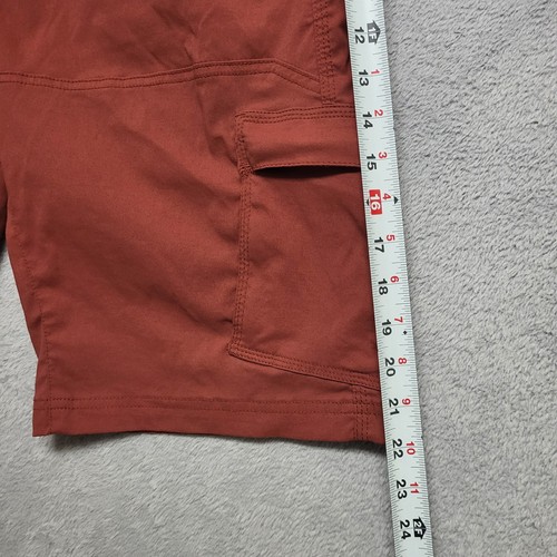 Prana Zion Shorts Mens 34 Red Stretch Belted Cargo Hiking Outdoor 11.5" Casual - Picture 5 of 9