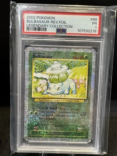 PSA 1 PR 2002 Pokemon Legendary Collection Bulbasaur 68/110 Reverse Holo Foil