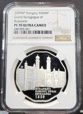2009 HUNGARY SILVER 5000 FORINT SYNAGOGUE OF BUDAPEST NGC PF 70 ULTRA CAMEO RARE