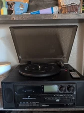 Crosley Record Player with Bluetooth Compatibility/Cd and Cassette Black