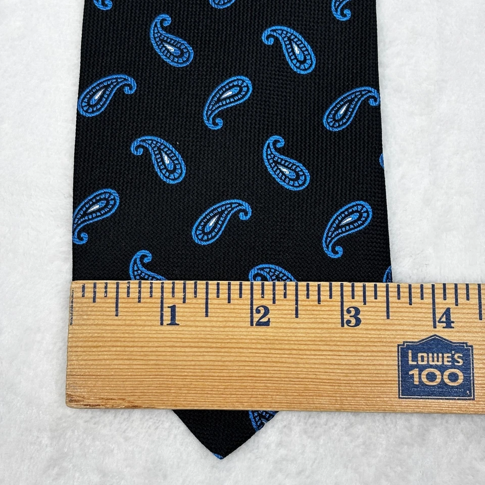 Lote de 2 Corbatas Jos A Bank Hechas en Italia Negro Azul Púrpura Cachemira 100% Seda Foto 4 de 4