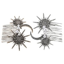 2 Pcs Vintage Hair Accessory Fashion Stylish Comb Alloy Side Combs