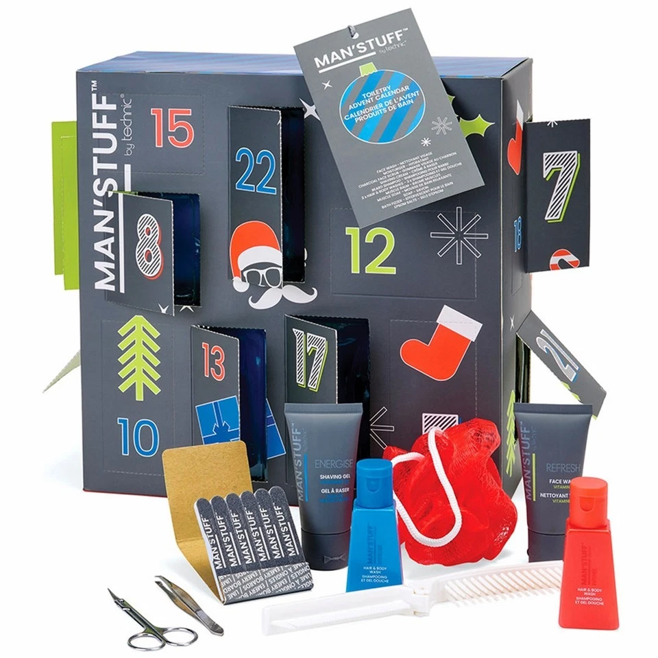 Mens Christmas Advent Calendar Toiletry Grooming Bath Gift Set Dad Son Man Stuff