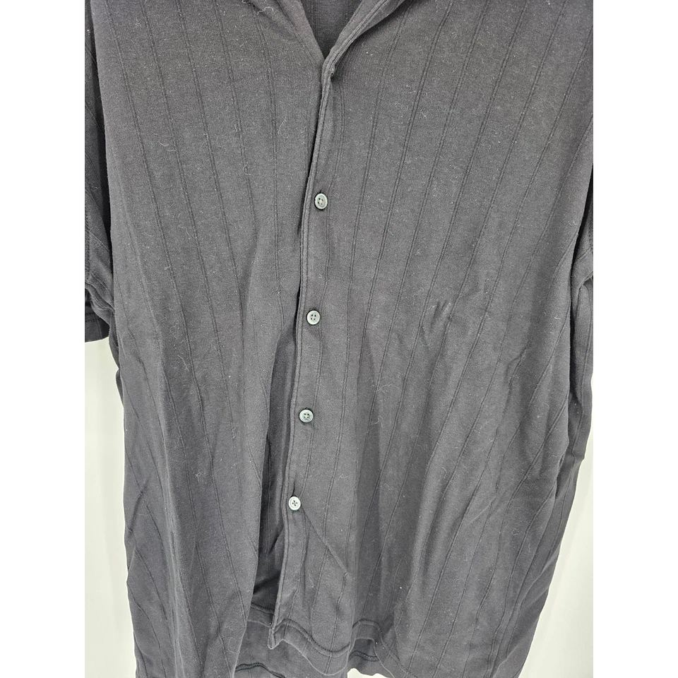 Camisa informal vintage de pizarras para hombre negra con botones manga corta talla L Foto 2 de 4