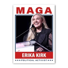 Erika Kirk Republican Conservative MAGA Trump Custom Trading Card with Case