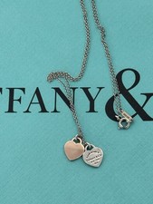 Pendente Double Heart Tag Tiffany argento E Rubedo Collezione Return To Tiffany