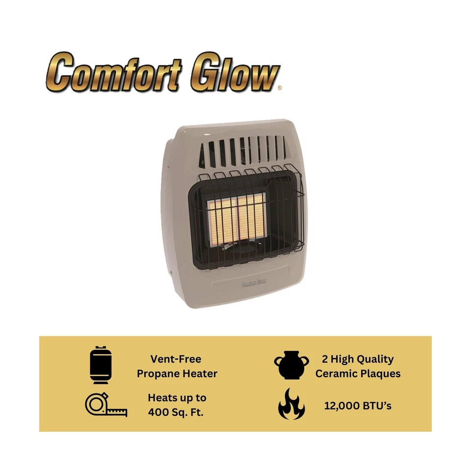 WORLD MKTG OF AMERICA/IMPORT KWP212 2 placas 12000 BTU calentador de pared de gas, gris Foto 4 de 4