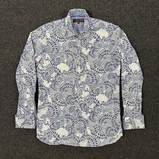 Ted Baker London Blue Paisley Dress Shirt Mens 15 38 French Cuff Contrast Trim