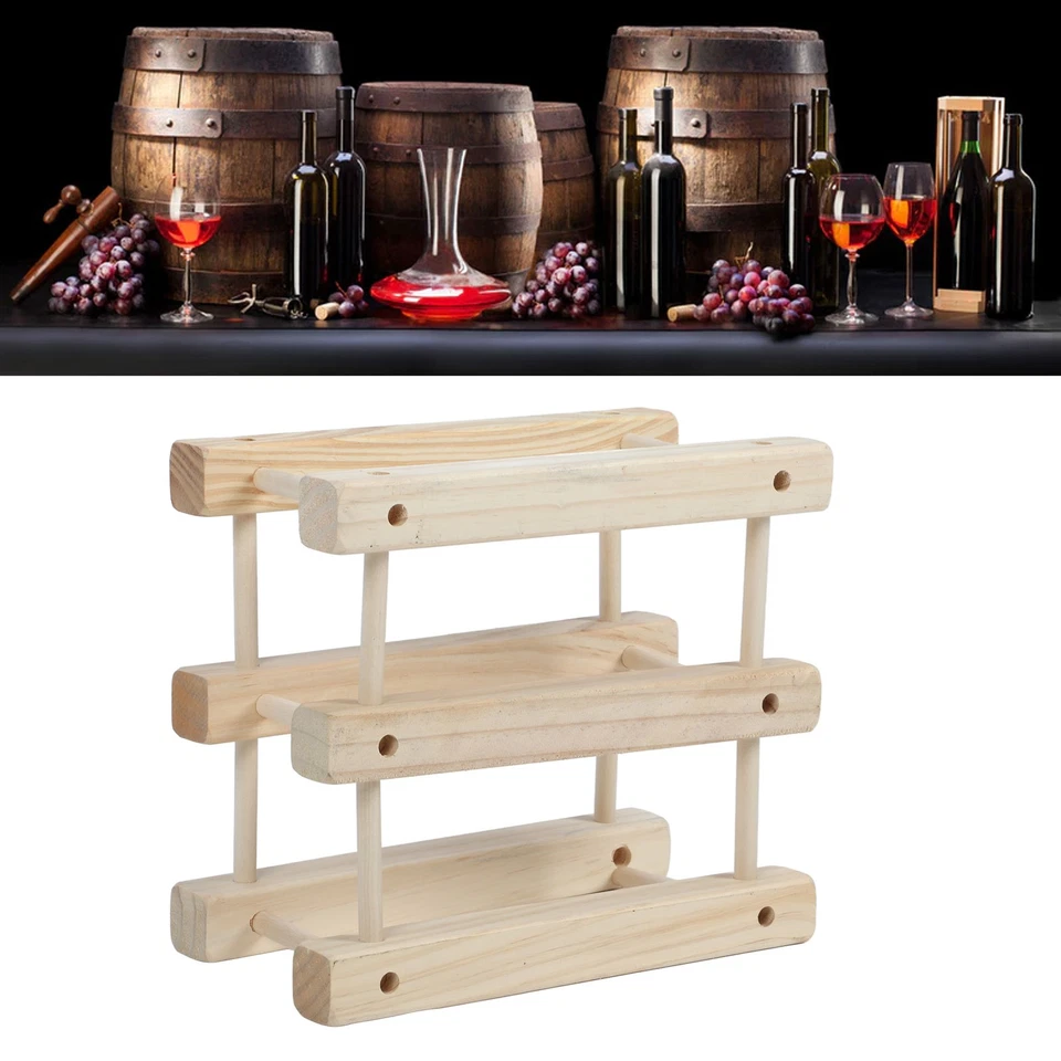 .›Wine Rack Wood Stackable Modular Wine Rack Wine Holder Free Standing For Kitc - Image 3 of 4