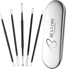 Blackhead Remover Tool Kit, 5 Piece Stainless Steel Pimple Popper Extractor