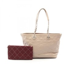 Chanel Wild Stitch Caviar Skin Tote Bag Women Beige One Size