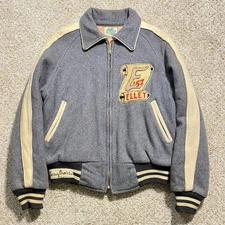 Vintage 50s Wool Jacket Maple MFG Co Mens Size 38 Ellet ‘57 Chain Stitch