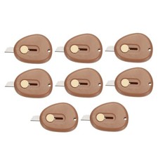 8 Pcs Mini Box Cutters Retractable, Small Utility Knife Letter Opener, Brown