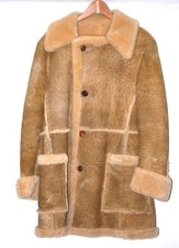 Vintage Unbranded Marlboro Man Sheepskin Shearling Suede Rancher Jacket. Size 44