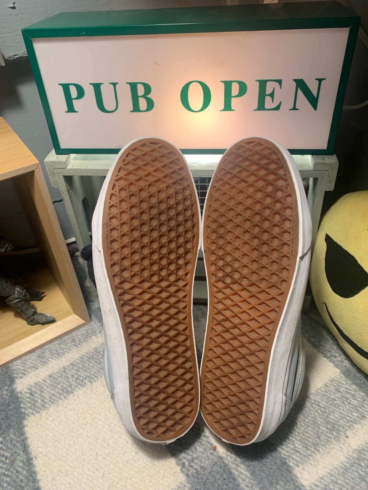 Men's Size 11.5 VANS Old Skool Shoes Soft Sky Blue w/ White Trim All Leather thumbnail 10