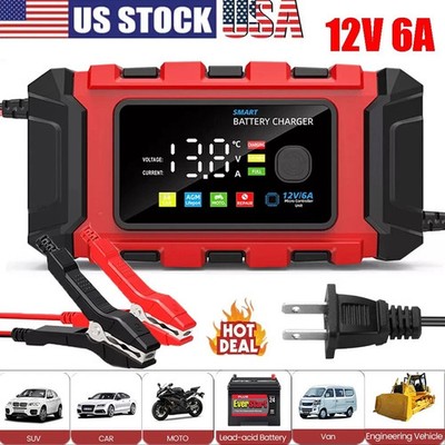 Car Battery Charger Heavy Duty 12V Smart Automatic Intelligent Pulse Repair