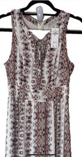 New ABERCROMBIE & FITCH Women’s Maxi Dress Size Small White Floral  Lace Up  327