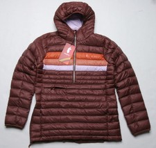 Cotopaxi Women Fuego Down Hooded Pullover S Chestnut Stripes