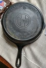 Griswold Big Block  Erie Logo #8 Skillet Cast Iron Skillet 704 V Flat 10 in 704