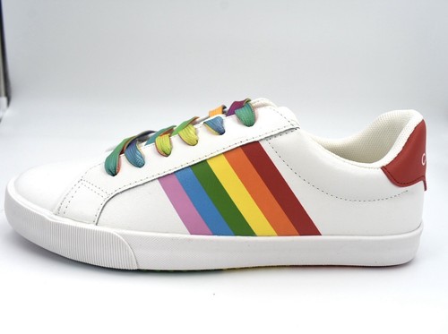 Chooka Pride LGBTQ+ Sneaker White Rainbow Ombre Women 7/Men-Big Kids 5.5 NWT - Picture 3 of 8
